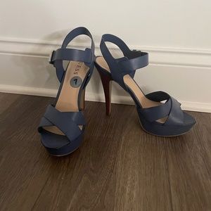 Blue Criss Cross Heels